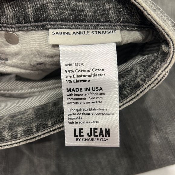 Le Jean By Charlie Gay Sabine High Rise Straight Ankle Length - Picture 7 of 7